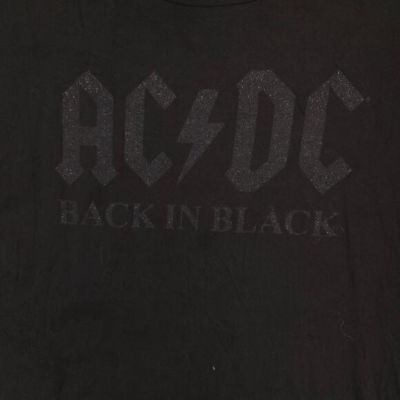 ACDC Back In Black Band Crew Neck Short Sleeve Graphic T Shirt Mens Size L Black - Picture 4 of 9